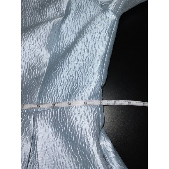 DEVCHATA Women Modest Metallic Floral Print Maxi Dress Gown in Light Blue size S - Picture 11 of 14